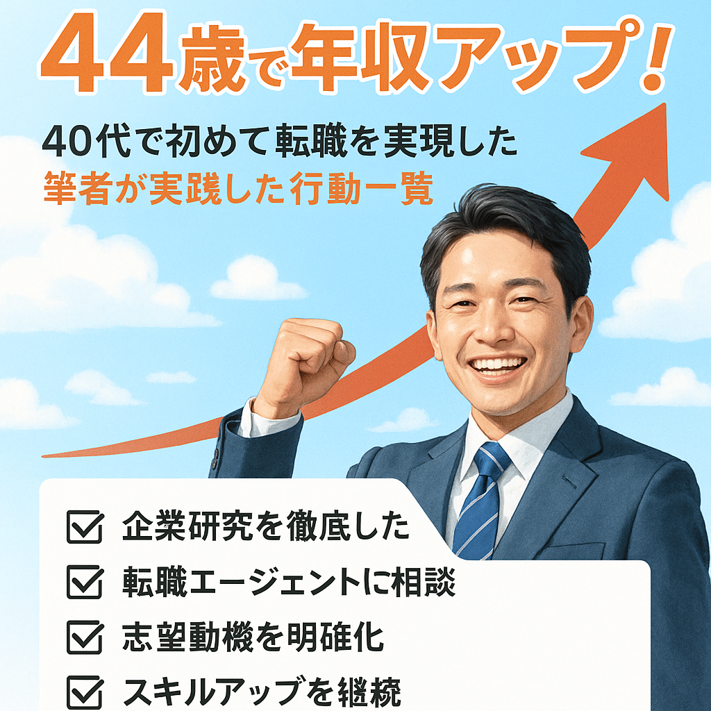 44歳で年収アップ！40代で初めて転職を実現した筆者が実践した行動一覧