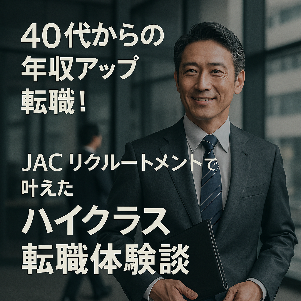 40代からの年収アップ転職！ JACリクルートメントで叶えたハイクラス転職体験談
