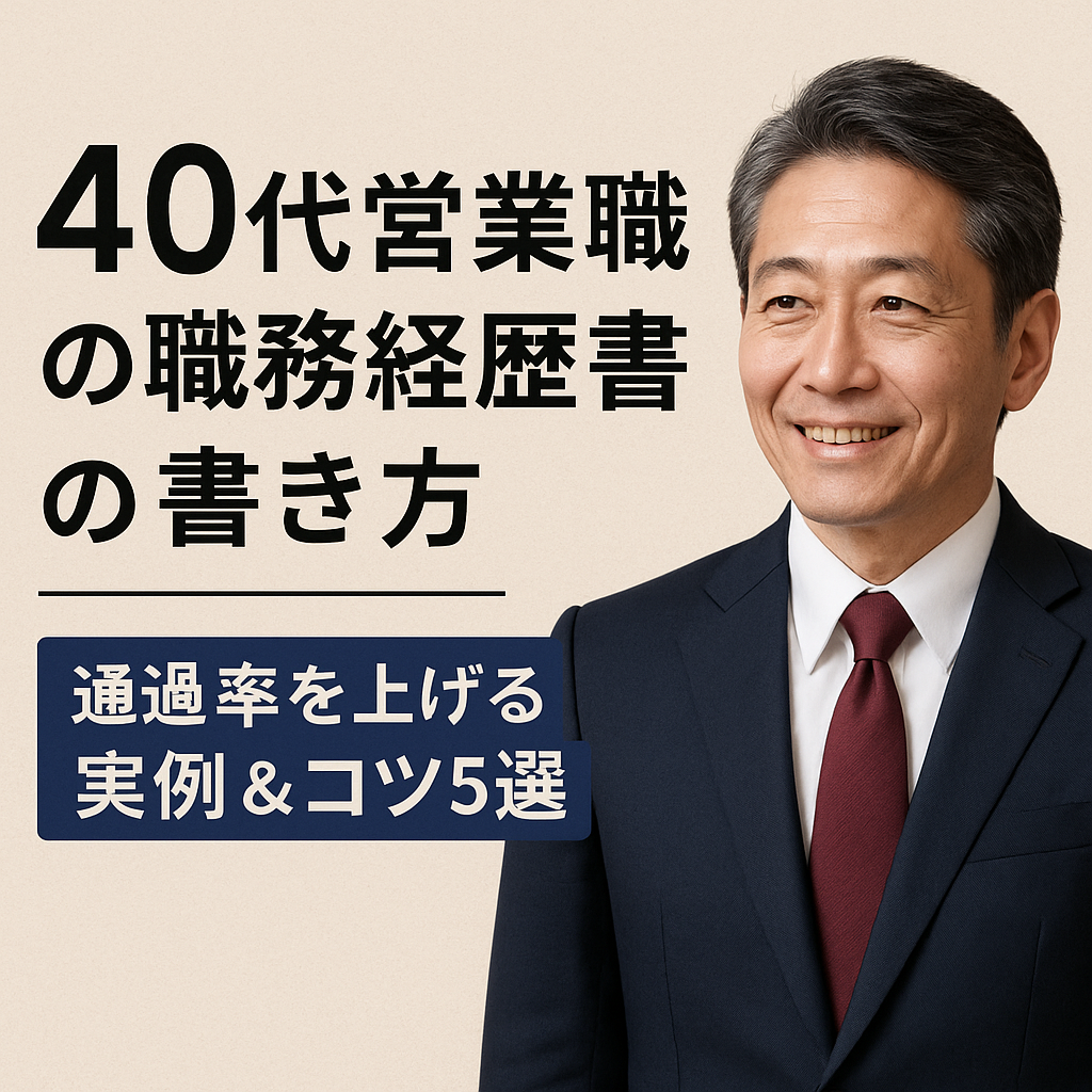 40代営業職の職務経歴書の書き方｜通過率を上げる実例＆コツ5選