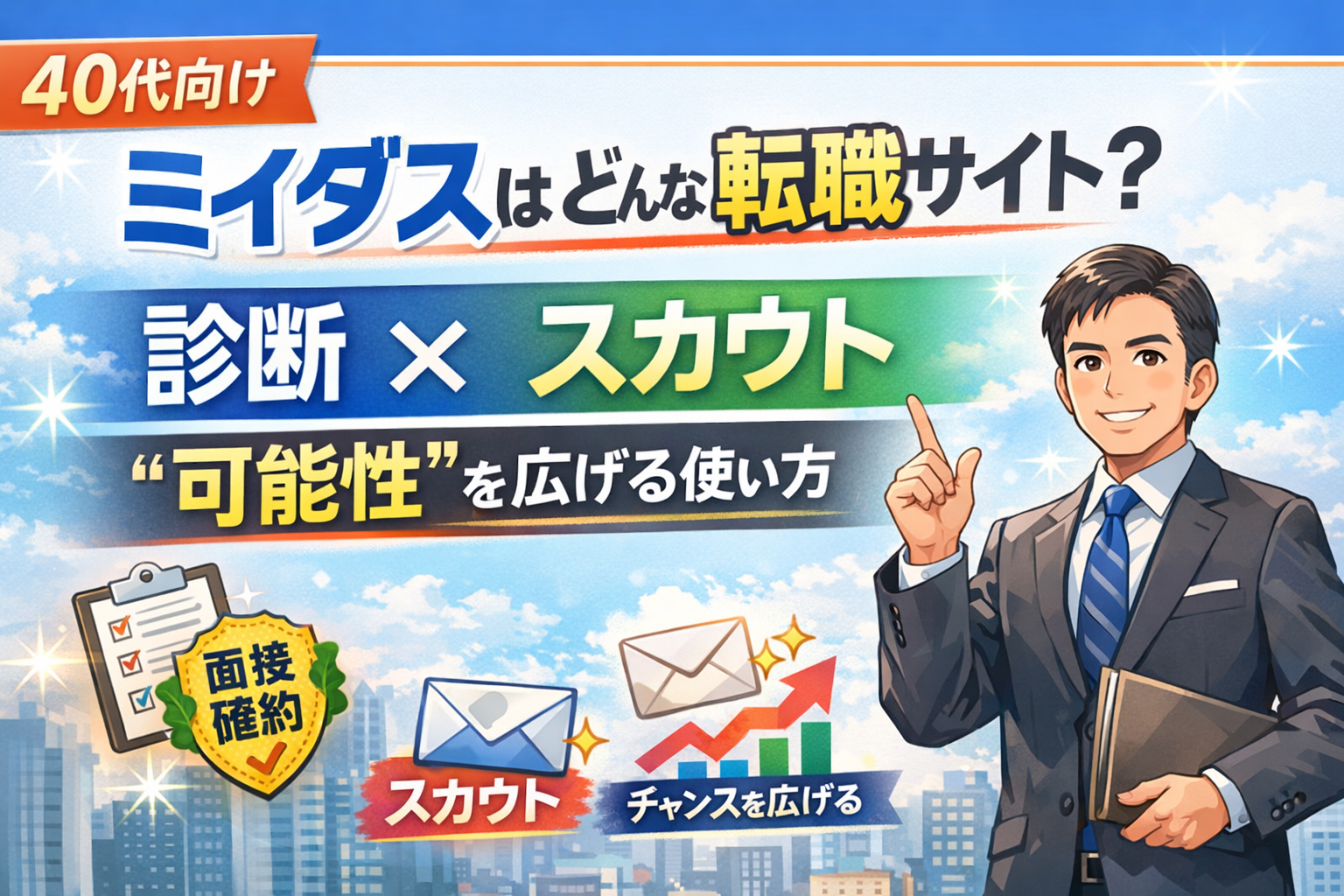 【40代向け】ミイダスはどんな転職サイト？